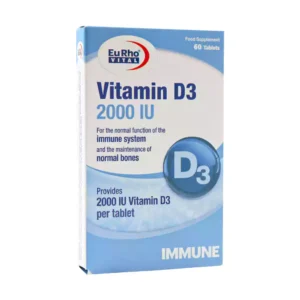 Eurhovital Vitamin D3 2000 IU 60 Tabs قرص ویتامین D3 یوروویتال 2000 واحد 60 عدد